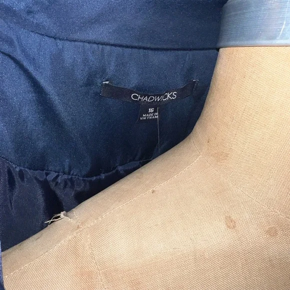 Chadwicks Navy Double-Breasted Trench Coat - Picture 4 of 7